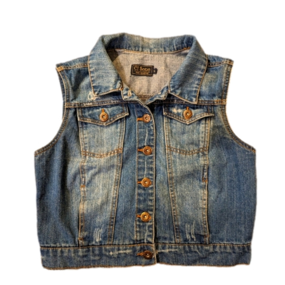 Denim Vest By Ci Sono woman's size Large